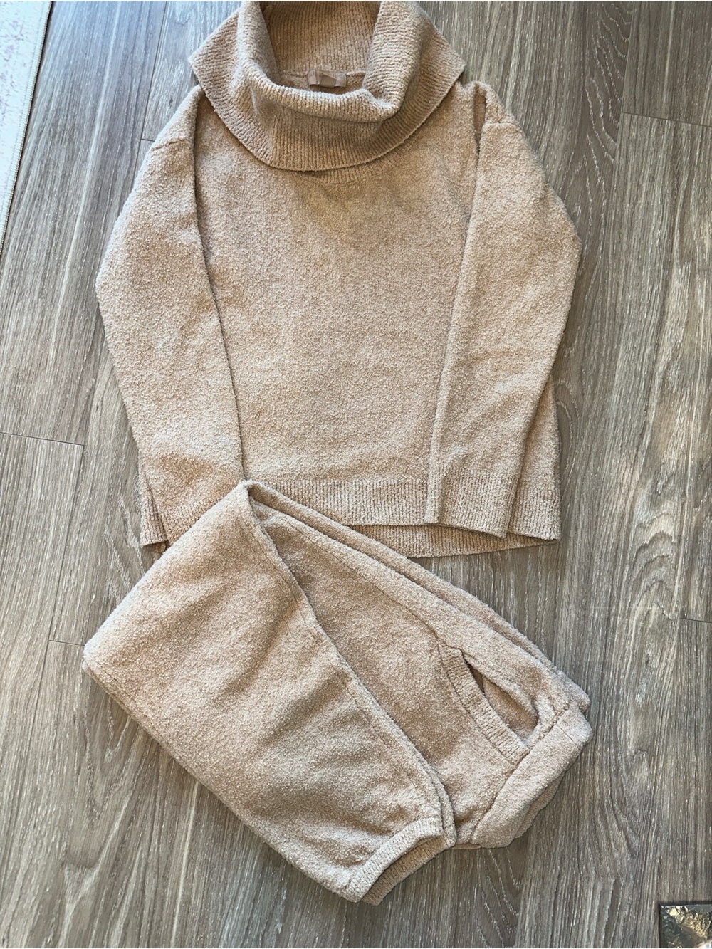 Barefoot Dreams Soft Cream Cowl Neck Sweater Set